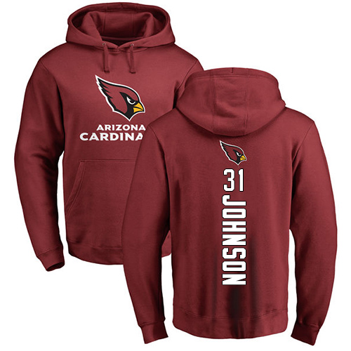 Arizona Cardinals Men Maroon David Johnson Backer NFL Football 31 Pullover Hoodie Sweatshirts
